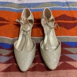 Gold Low Heels, size 9.